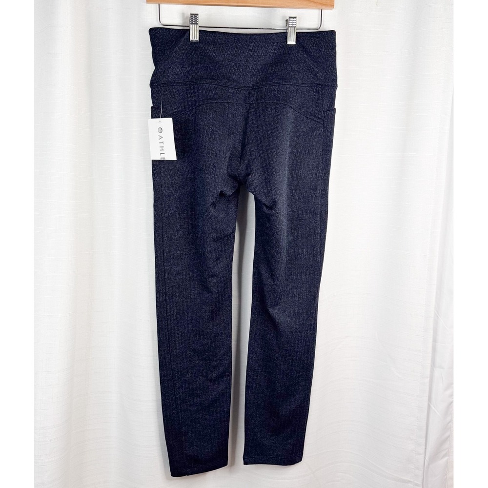 Athleta Mercer Herringbone Tight Small NWT High Rise Pocket Navy Blue #353504-02 - Picture 2 of 15